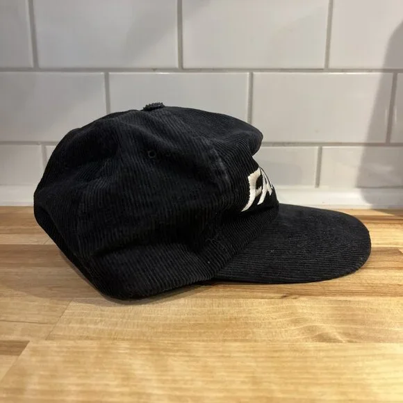 VTG Atlanta Falcons Corduroy Snapback Hat Black Embroidered Logo Starline NFL - Picture 3 of 9